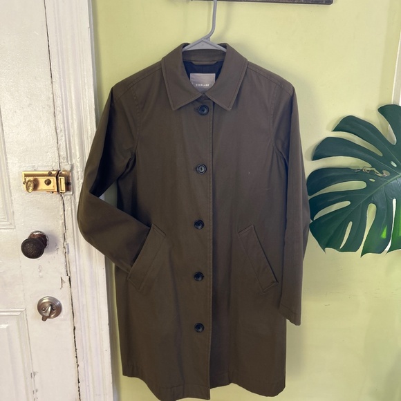 Everlane The Mac Coat Green Base - Size 0 - Picture 3 of 12